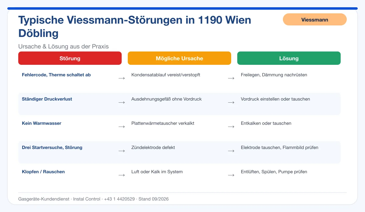 Infografik Viessmann Thermenreparatur 1190 Wien Döbling: typische Störungen, Ursachen und Lösungen